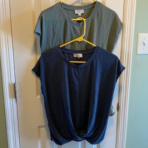 Set of 2 Sandwash Twist Tees from Loft - Size Small - NTW